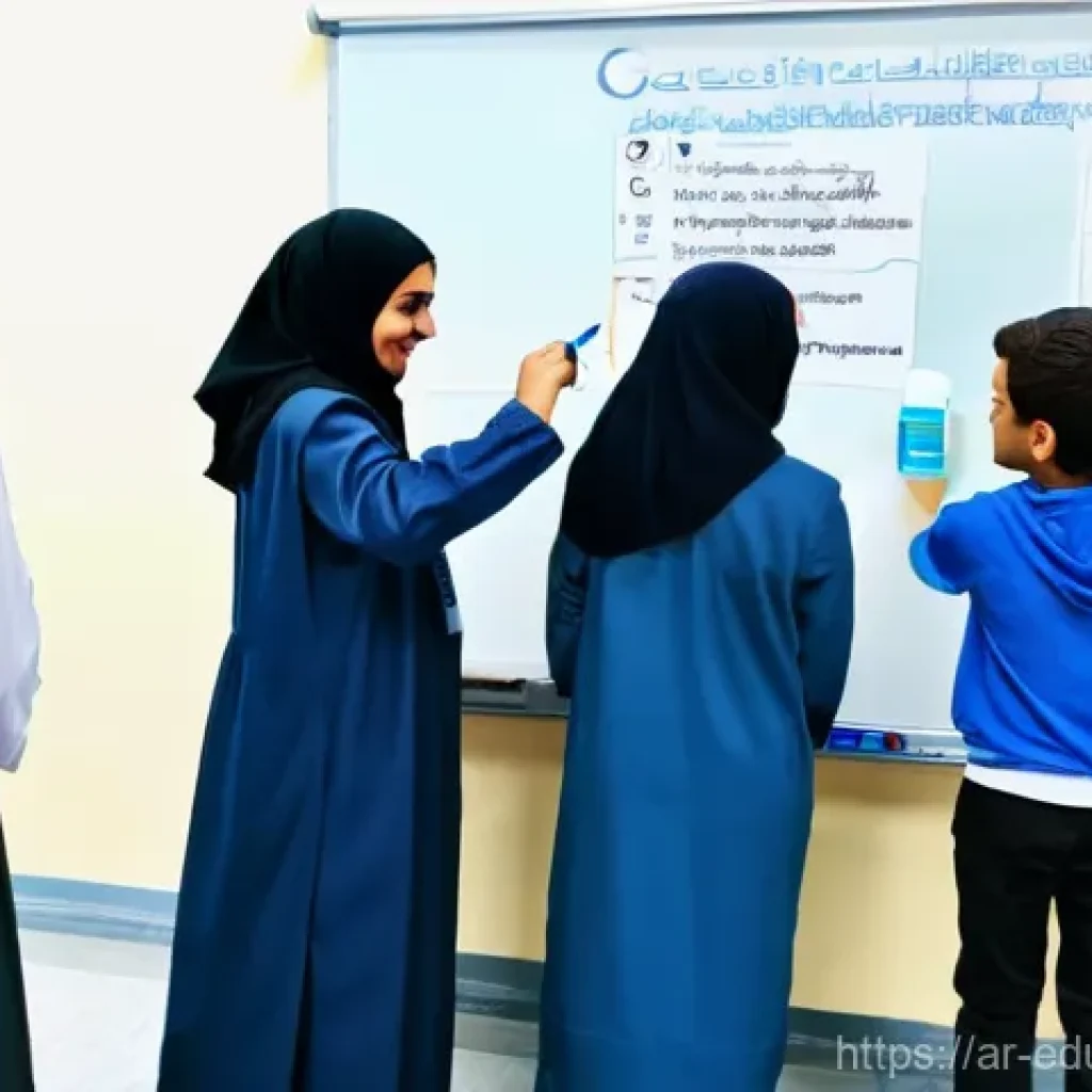스킬 기반 교육 모델의 교수법 혁신 사례 - **Project-Based Learning in an Engaging Arabic Classroom:**
    A vibrant, modern classroom in an Ar...