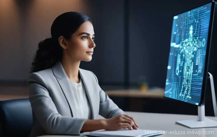 스킬 기반 교육 모델이 산업에 미치는 영향 - **A Dynamic Young Arab Professional in a Skill-Centric Future:**
    A vibrant, medium shot of a you...