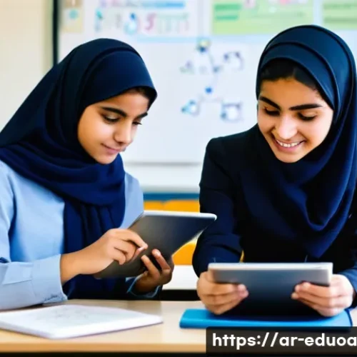 Home 32 스킬 기반 교육 모델의 평가 기준 설정 - **Prompt:** A vibrant, sunlit modern classroom in a contemporary Middle Eastern school. A diverse gr...