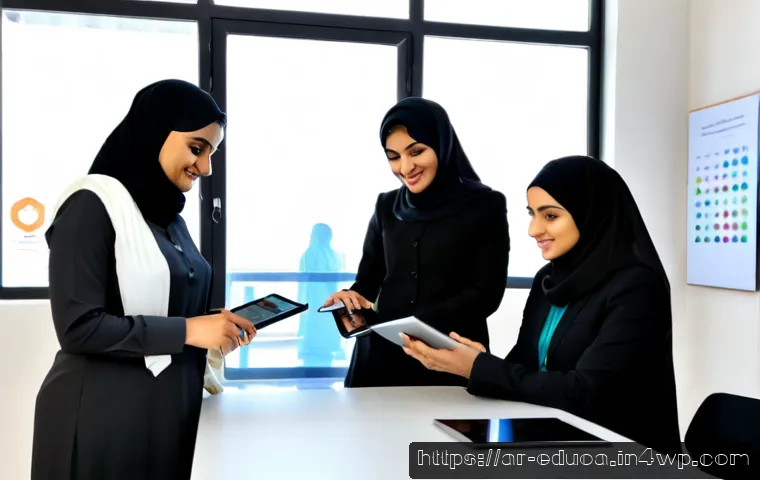 스킬 기반 교육 모델의 성공적인 채택을 위한 전략 - Photorealistic modern training workshop in a Gulf-region office, diverse Arab professionals includin...