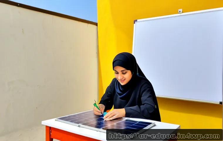 스킬 기반 교육 모델과 패러다임 전환 - Photorealistic modern skills-training workshop in a Gulf Arab learning center, a young Arab woman in...